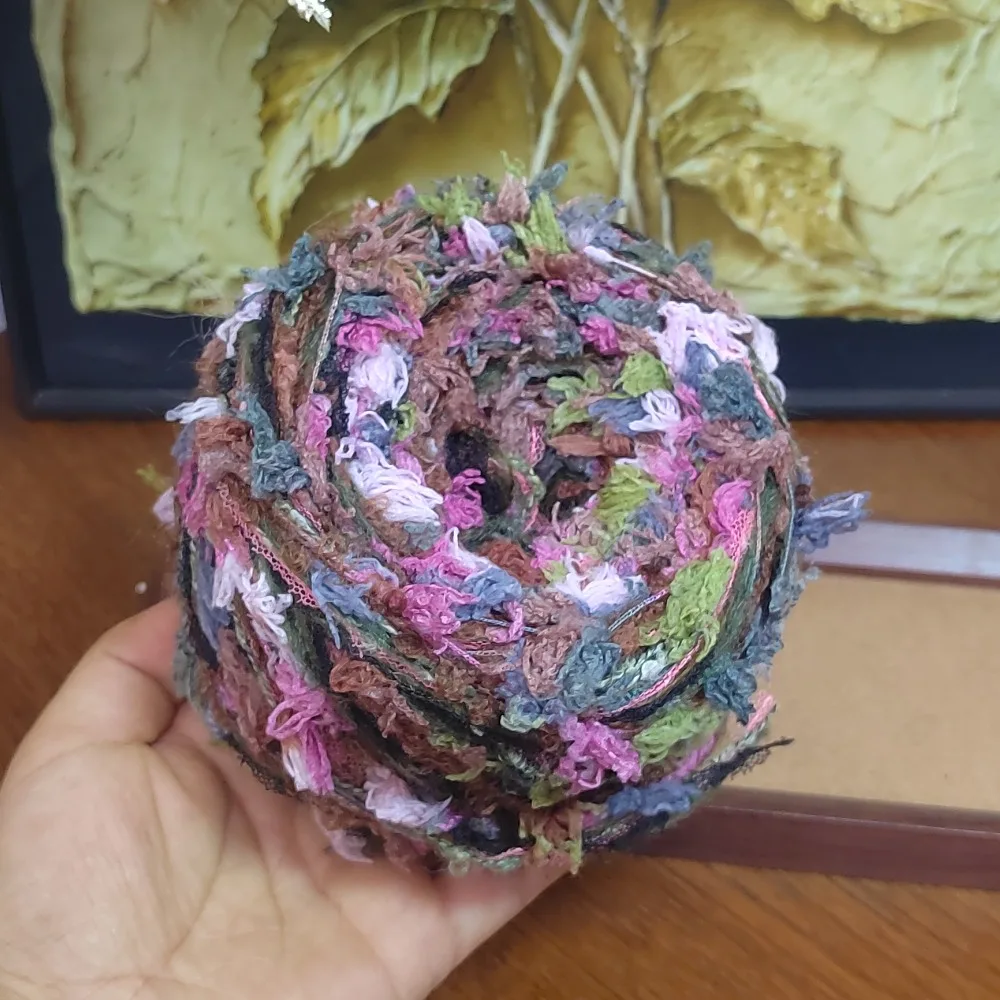 100g Vintage Wilderness Garden Hand Mixed Yarn,lace Special Yarn, DIY Crochet Bag, Hair Loop, Tassel, Hand Woven Wire