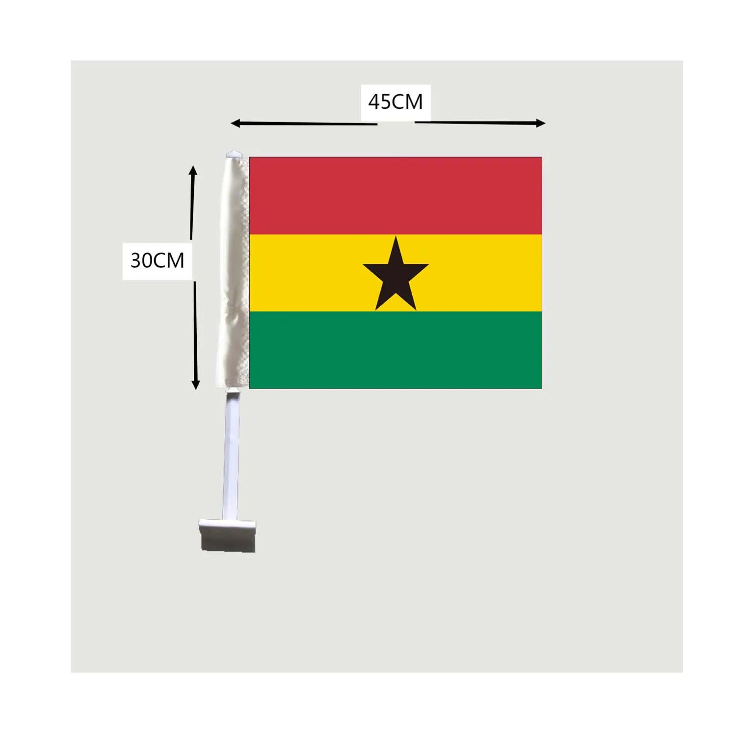 

Ghana flag car window flags 30x45cm 2pcs 100% polyester digital printing