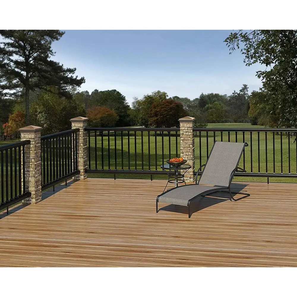 38 × 3/4 درابزينات ذات سطح معدني أسود مربع مجوف، 25 عبوة لدرابزين الدرج والشرفة