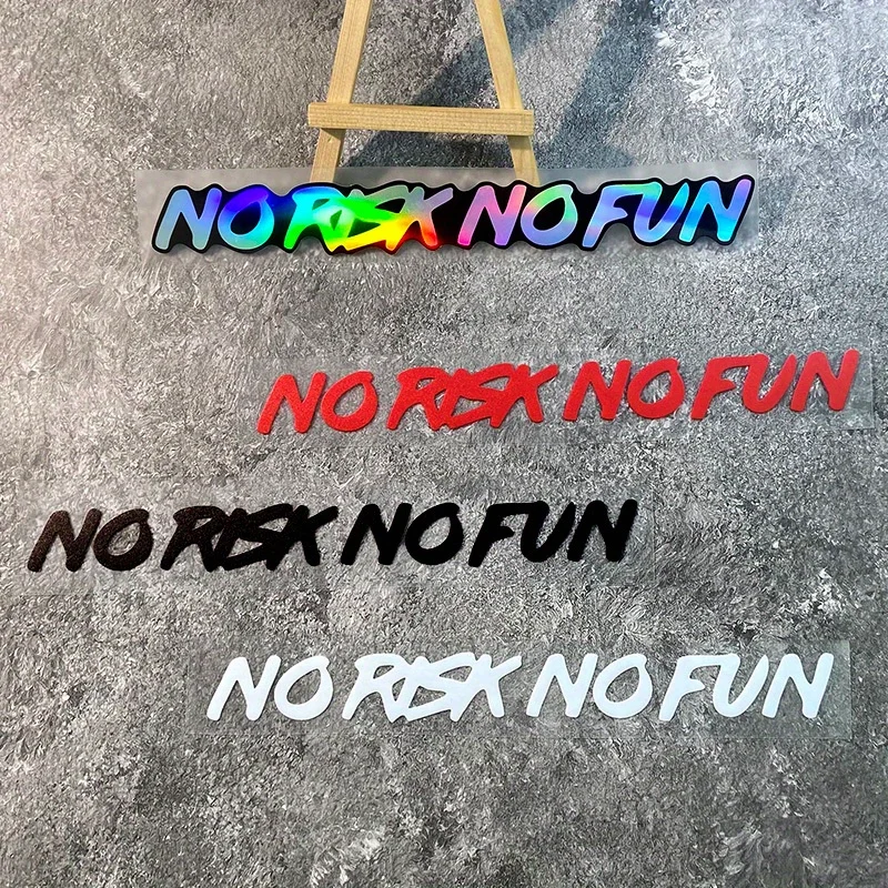 

1 шт., наклейки для мотоцикла NO RISK NO FUN, водонепроницаемые для боковой панели мотоцикла, топливный бак, шлем, задний капот, универсальные виниловые наклейки