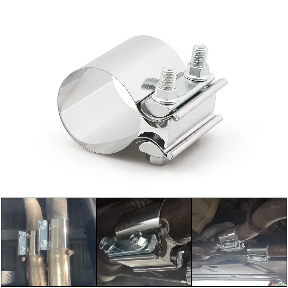 Exhaust Butt Joint Band Clamp 304 Stainless Steel Sleeve Coupler 2\