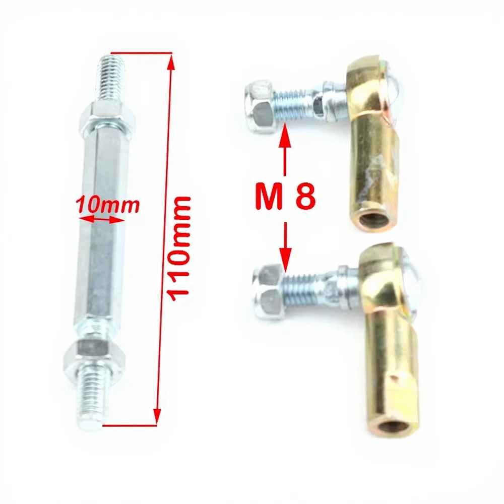 1 para/2 zestawy 90mm/110mm M8 zestaw drążków kierowniczych przegub kulowy do 2-suwowych elektrycznych mini dzieci ATV gokart Buggy skuter akcesoria
