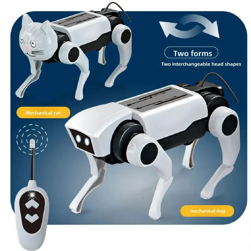 Giocattolo per cani robot RC fai-da-te per ragazzi Modello di assemblaggio meccanico telecomandato Strumento didattico scientifico Gioco educativo per bambini