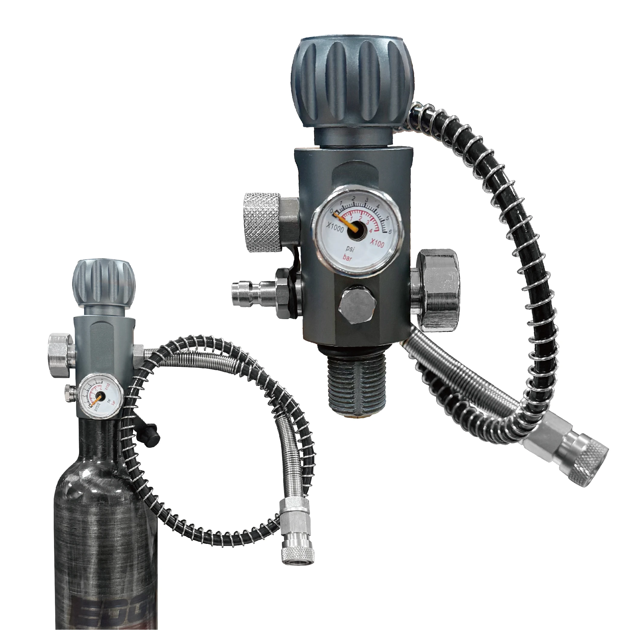 

4500Psi 300Bar HPA Tank Charging Valve Air Cylinder Scuba Filling Station 20inches(50cm) Hose With Gauge M18x1.5