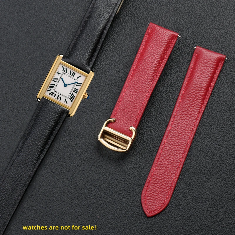 Accessori in pelle bovina di alta qualità per Cartier Tank Must London Solo Cinturini con fibbia in acciaio inossidabile massiccio 20mm 22mm 23mm 25mm