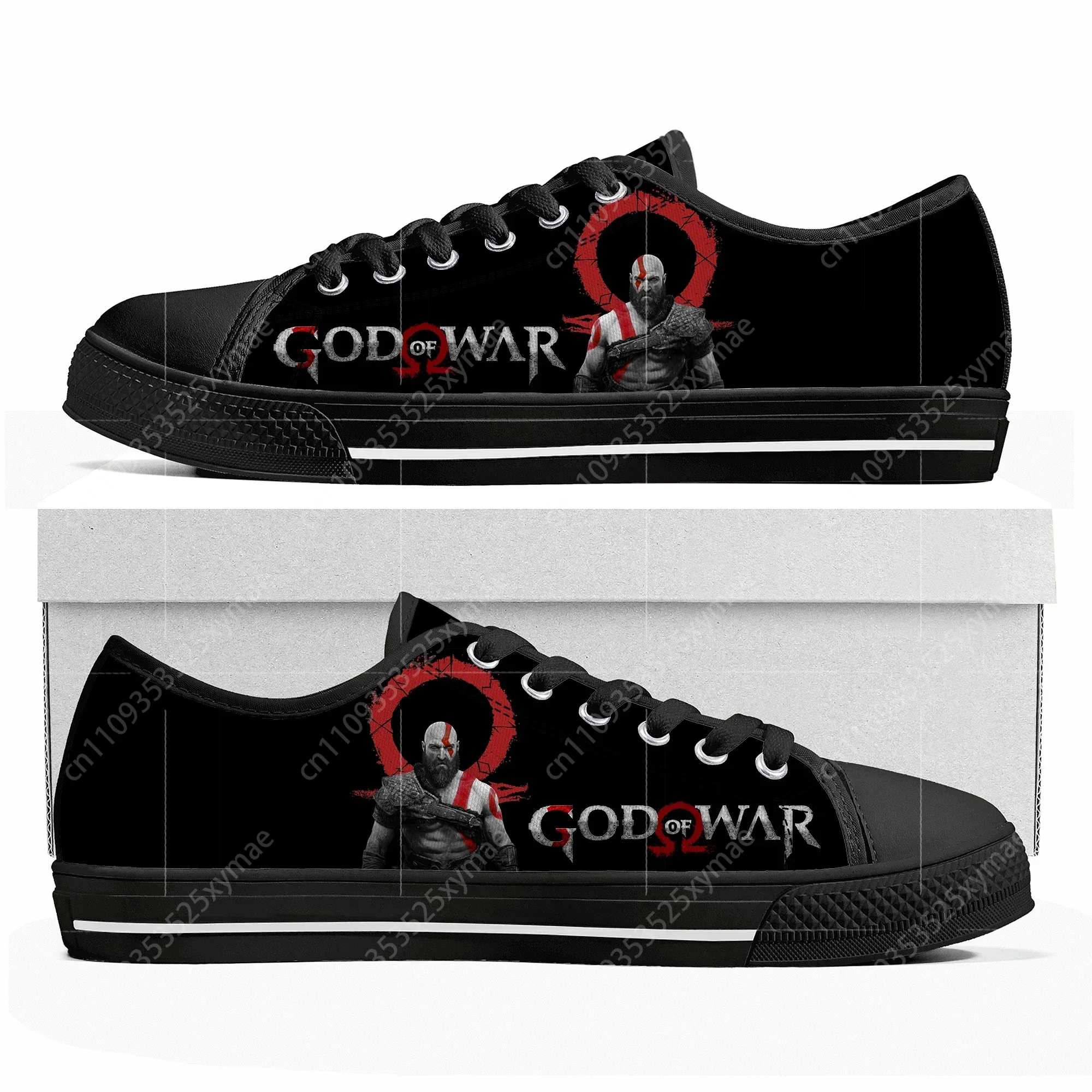 

God of War Custom Low Top Sneakers Cartoon Game Women Men Teenager Shoes Casual Fashion Tailor Made Canvas Sneaker