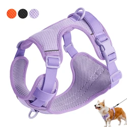 No Pull Nylon Mesh Dog Harness Breathable Pet Harnesses Vest For Medium Large Dogs Reflective Dog Chest Strap French Bulldog