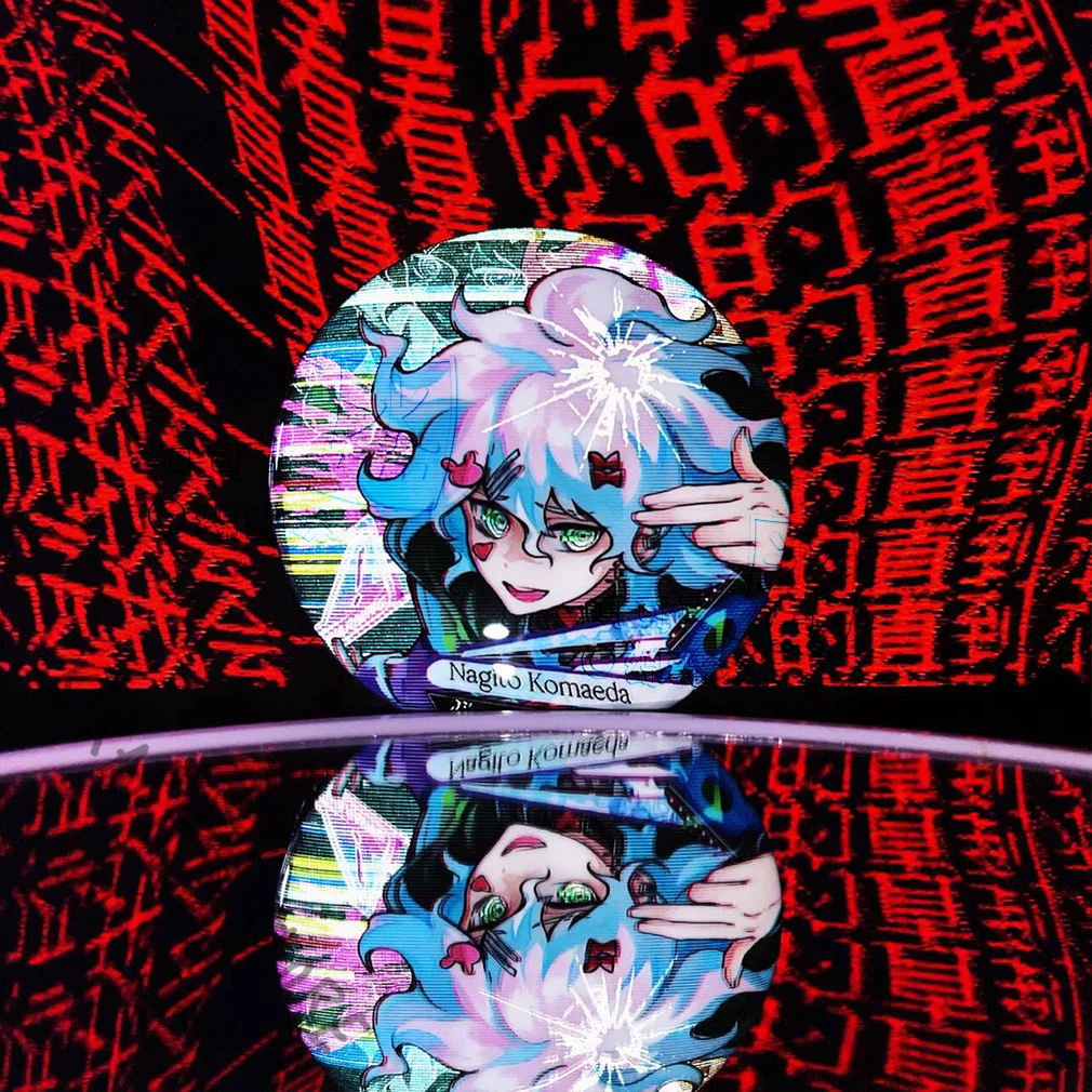 

Nagito Komaeda Double Flash Badge Cosplay Acrylic Standing Sign Danganronpa Ornaments Accessories Pendants Bookmark Postcards