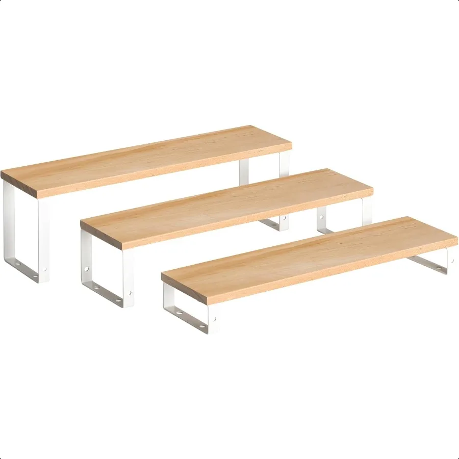 

Wooden Display Riser Stand 3Tier Perfume Stand and Cologne Organizer Stand DIY Spice Rack Organizer Display Shelf Metal Frame