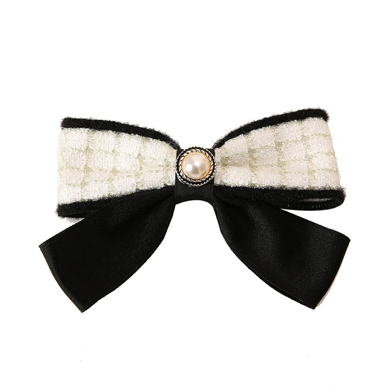 luxury jewelry autumn winter bowknot hairpin female head one-word clip spring clip elegant Hair Accessories for girl