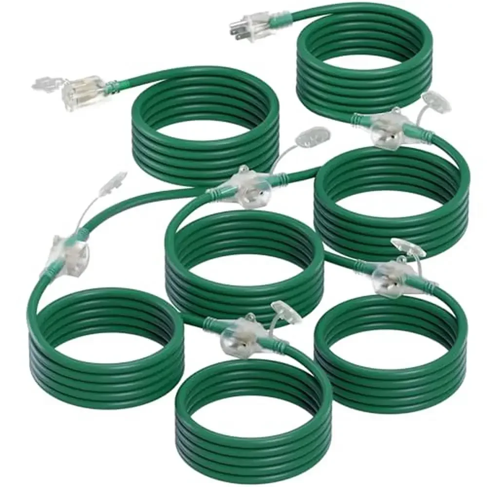 

Удлинитель с 6 выходами, устойчивый к атмосферным воздействиям, кабель питания длиной 50 футов со световым индикатором, идеальные рождественские огни, блок ландшафтного освещения