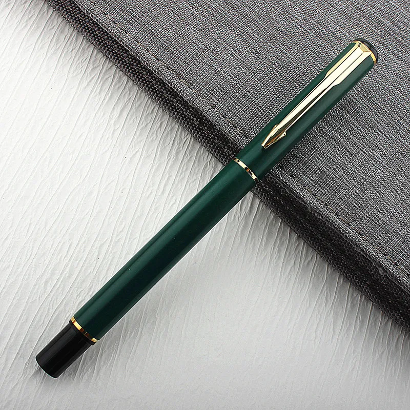Metal Green Luxury Ink Ballpoint Pen, Black Ink Medium Point 0.5mm Smooth Writing Metal Ball Point Pen Signature Pen