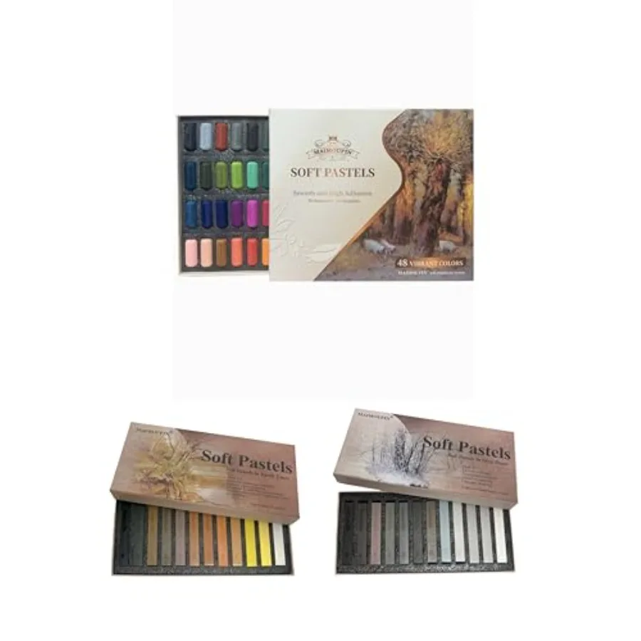 

Artists Soft Pastels48 Colorsand12Pack Brown Tonesand12 Pack Grey Tones Chalk Pastels