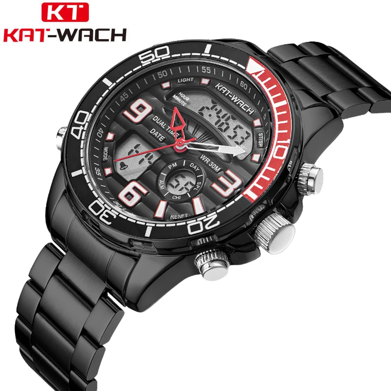 

LED Outdoor Watch for Men Sports Watches KAT-WATCH Multifunction Alarm Military Clock Waterproof Digital Watches Reloj Hombre