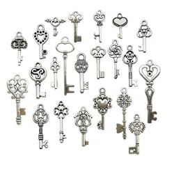 20pcs Mix Cute Small Wing Heart Owl Key Charms For Jewelry Making DIY Crafts Making Findings Handmade Tibetan Jewelry 8-25MM