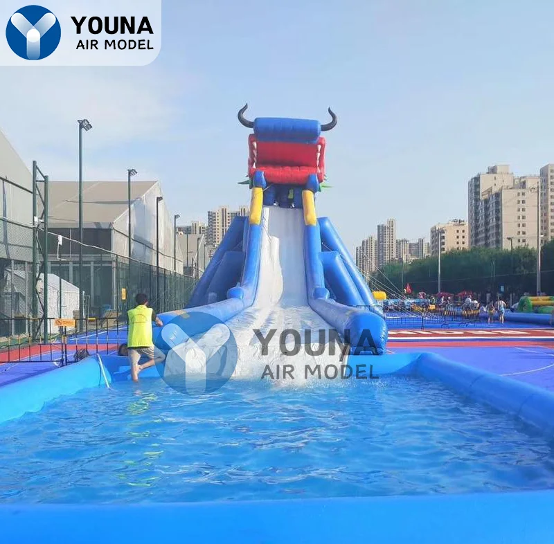 Outdoor Jumping Water Slide, Giant Inflatable, Amusement Park Games, Cool Summer