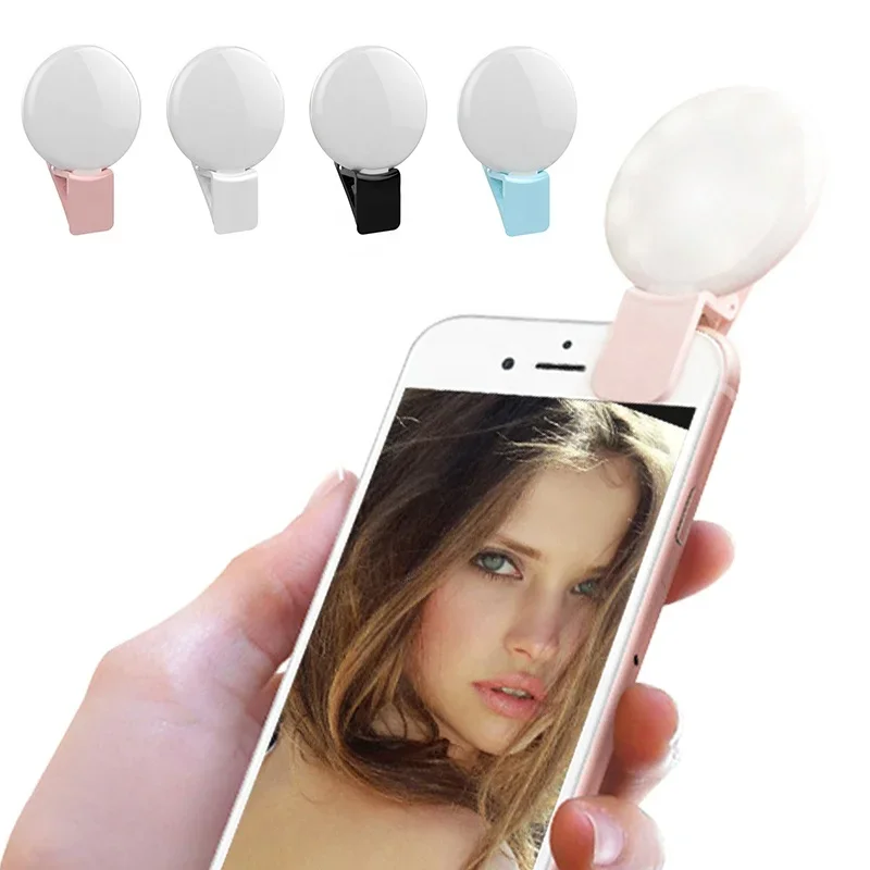 

Hot Sale Portable Mini Mobile Phone Ring Light Adjustable Brightness Rechargeable LED Selfie Fill Light