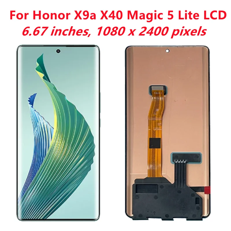 Tested AMOLED  LCD For Honor X40 X9A Magic 5 Lite Display LCD Touch Screen With Frame 6.67\