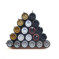 NEW 10Sets(for 10 cars) 2024Y ADVAN/CE28/BBS/T7R 1/64 Alloy Car Wheels with Tires