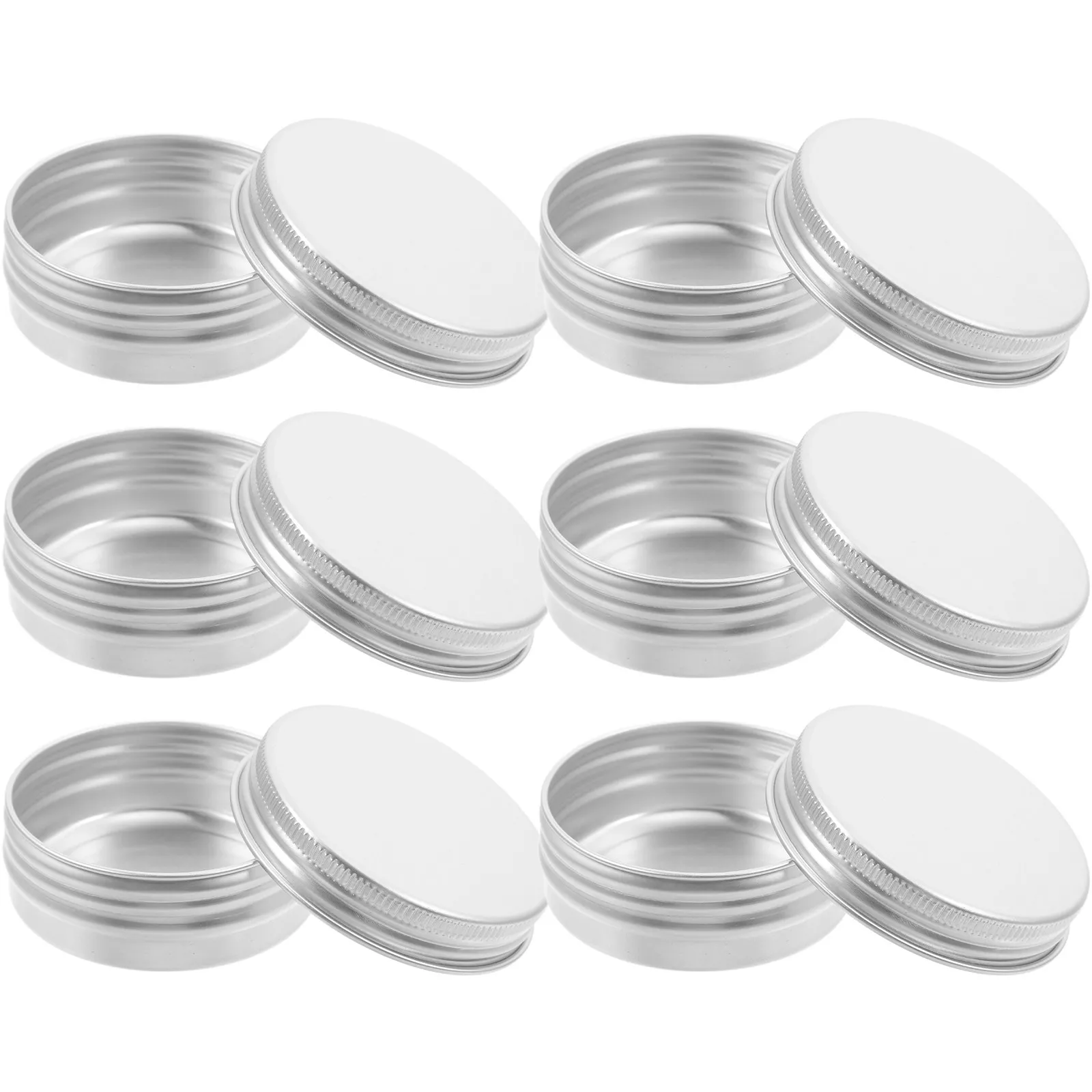 

6Pcs Small Round Aluminum Tins Screw-Top Airtight Metal Containers for Travel Storage Balm Cream Cosmetics Holder