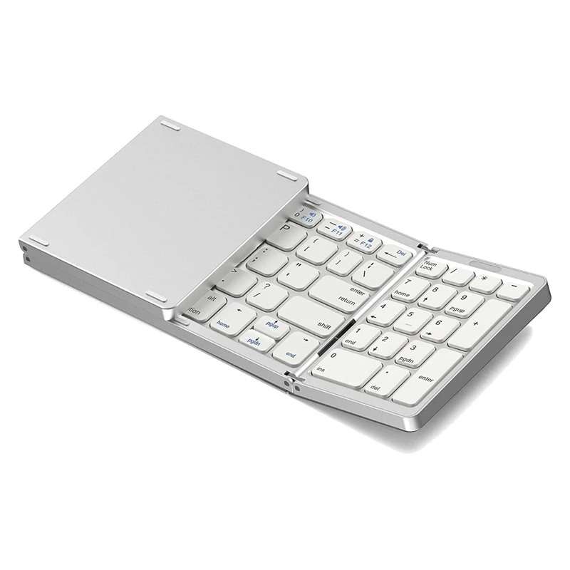 Foldable Bluetooth Keyboard, USB Rechargeable Wireless Keyboard For IOS, Android, Windows PC Laptop Smartphone