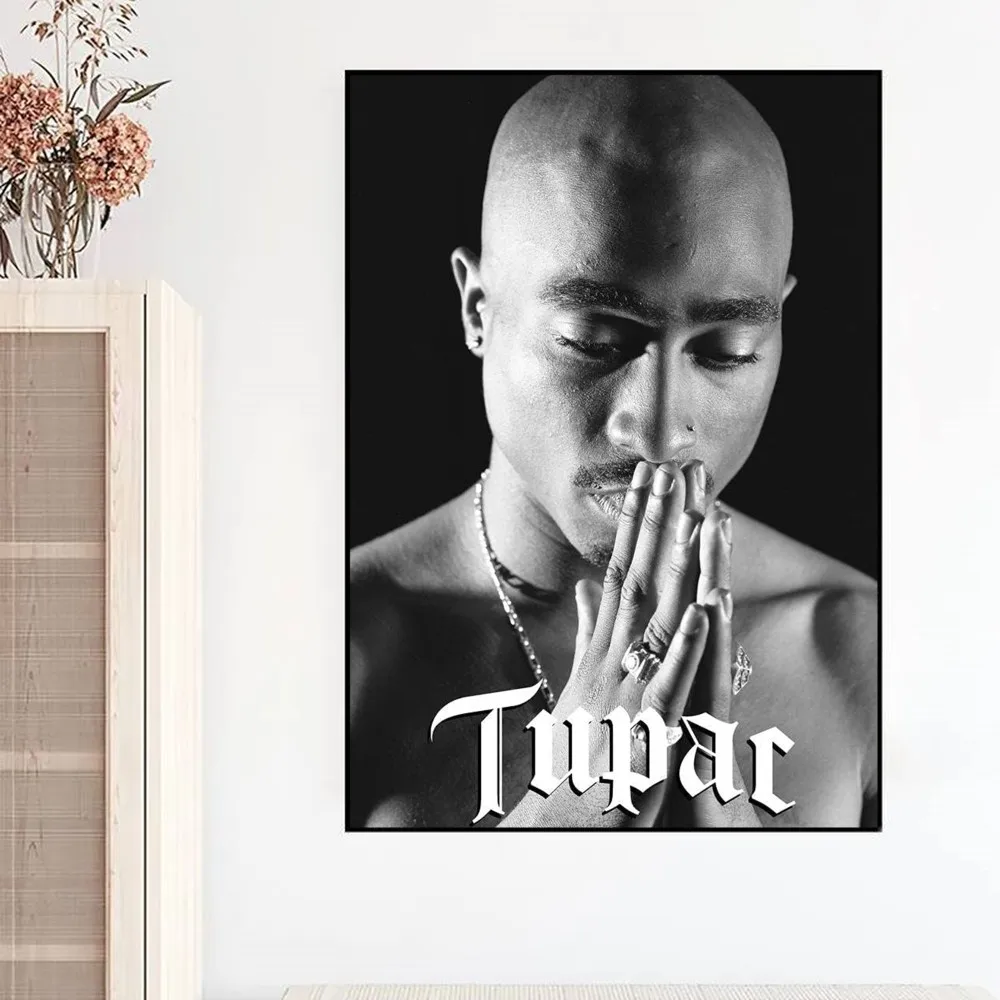 Rapper Tupac Shakur 2pac Poster Fancy Wall Sticker for Living Room Bar Vintage Decorative Painting Middle