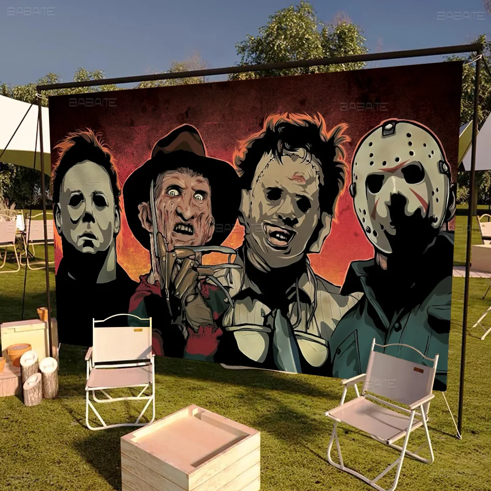 Film K-Krueger F-Freddy Horror Creative Pattern Hanging Flag Polyester Printed Banner Hand Pulled Flag