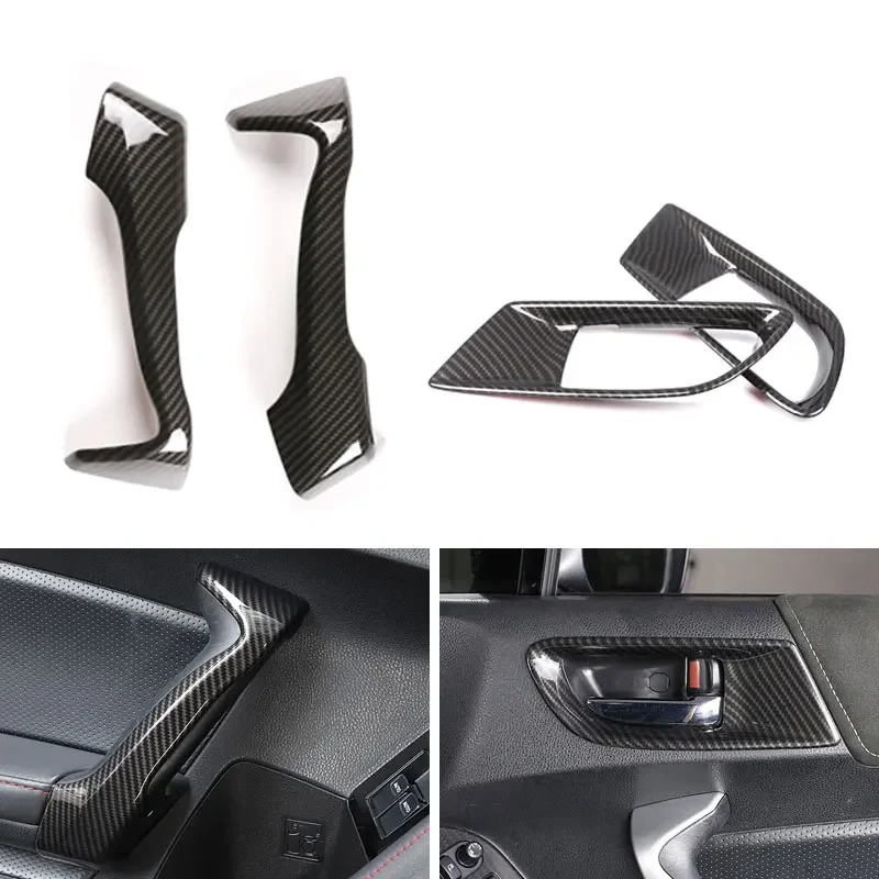 

Car Styling Carbon Fiber Texture Door Panel Handle Grab Door Bowl Cover Trim For Toyota 86 Subaru BRZ 2012 - 2018 2019 2020