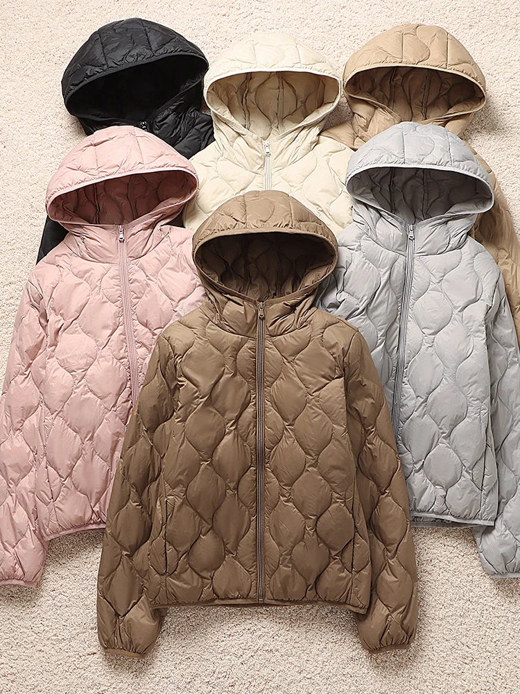 

Lightweight Padded Jaet Women's Hooded Long Sve Casual Warm Korean Faion Outerwear Commute Sle Memory Fabric Nylon