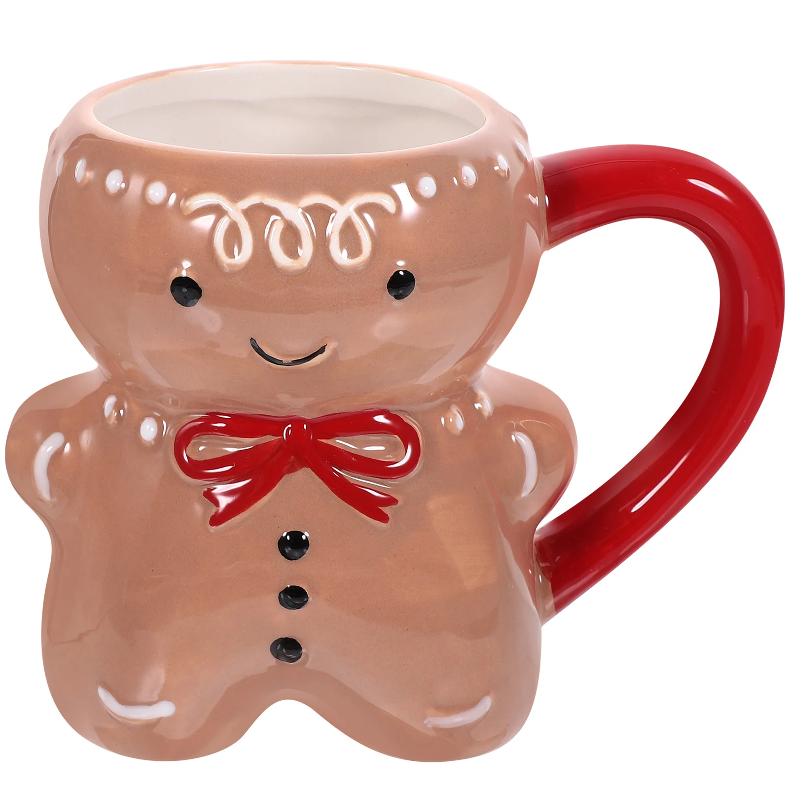 

Ceramic Gingerbread Man Cup Coffee Mug Smooth Edges Sturdy Suitable for Restaurants Cafés for Family