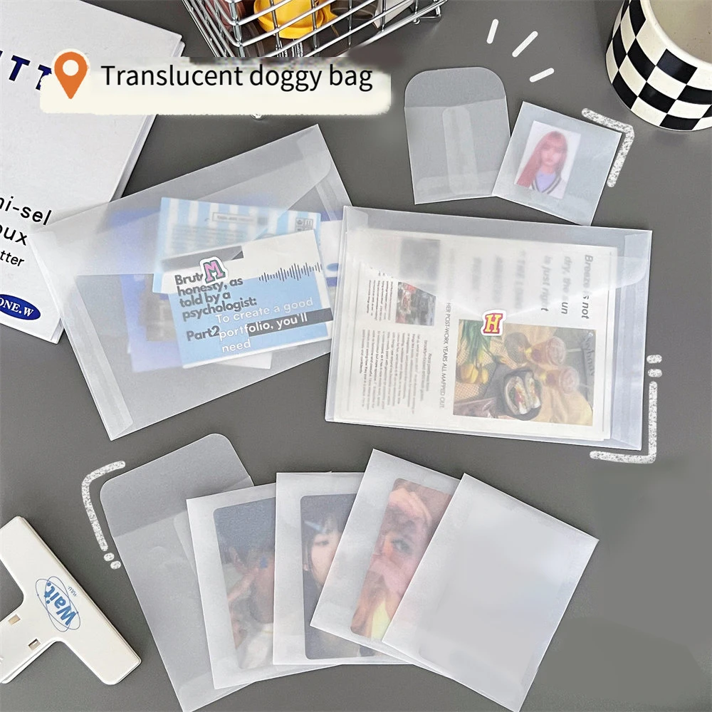 10Pcs Waterproof Photocard Storage Bag Stationery Small Card Holder Envelopes Card Cover Translucent Jewelry Packaging Bags