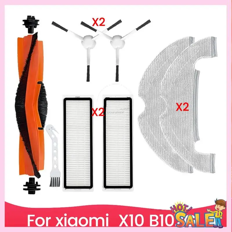 A88x kit de acessórios para xiaomi robô vácuo x10 b102gl peças aspirador escova lateral principal filtro hepa almofadas mop