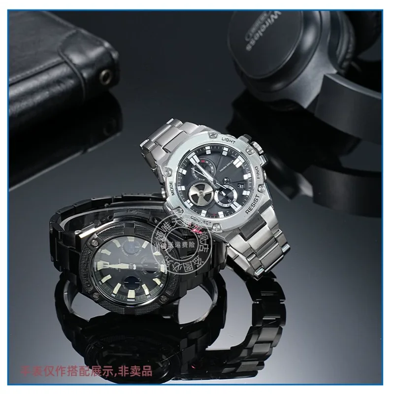 حزام ساعة من الفولاذ المقاوم للصدأ لساعة كاسيو جي شوك GST-210/410/W100/S110 GST-400G للرجال سوار ساعة معدني معصمه إكسسوارات سوار
