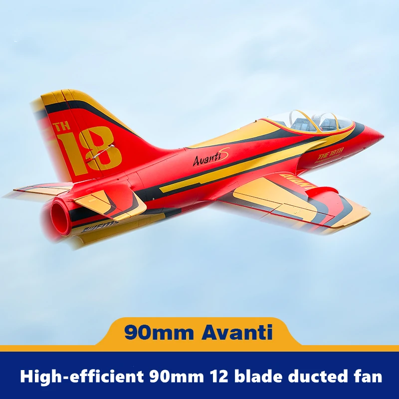 FMSRC RC Airplane 90mm Avanti Ducted Fan EDF Jet 6ch with Flaps High Speed Giant Model Hobby Plane Aircraft Avion PNP New