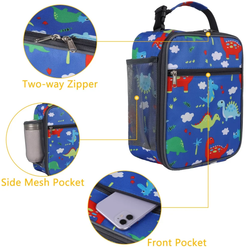 Lunch Bag Dinosaur Print Insulation Cooler Bag Kids Women Lunch Box Picnic Portable Food Storage Breakfast Thermal Food Bags