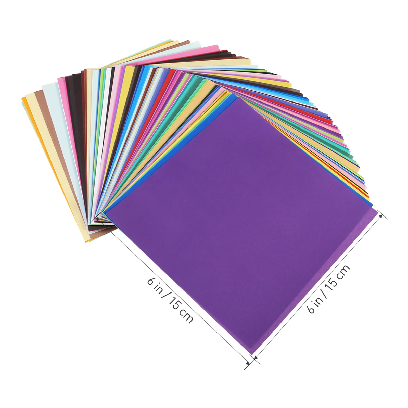 50 ورقة من ورق اوريغامي بألوان زاهية من جانب واحد 15 × 15 سم للمشروعات الفنية الورقية القابلة للطي #2