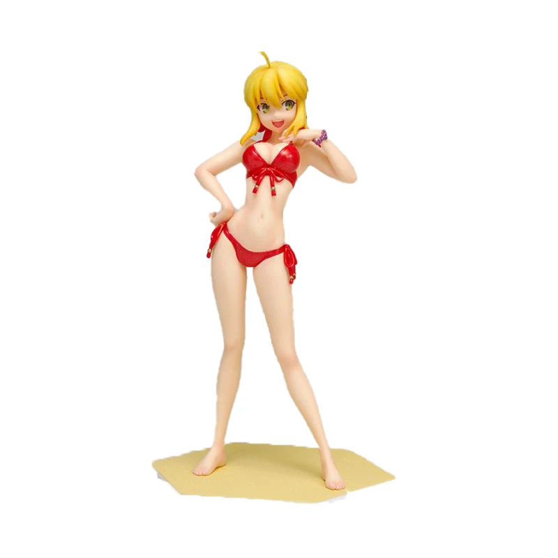 

In Stock Original WAVE BEACH QUEENS Saber Nero Claudius BEACH QUEENS Fate/EXTRA EXTRA Red Edition 1/10 Action Anime Figure Model