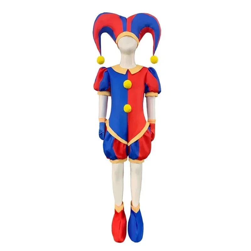 SN66 L'incredibile Circo Digitale Pomni Costume Cosplay Uniforme Tuta Cappello Tuta Umana per Bambini Adulti Costume Cartoon CosW&M