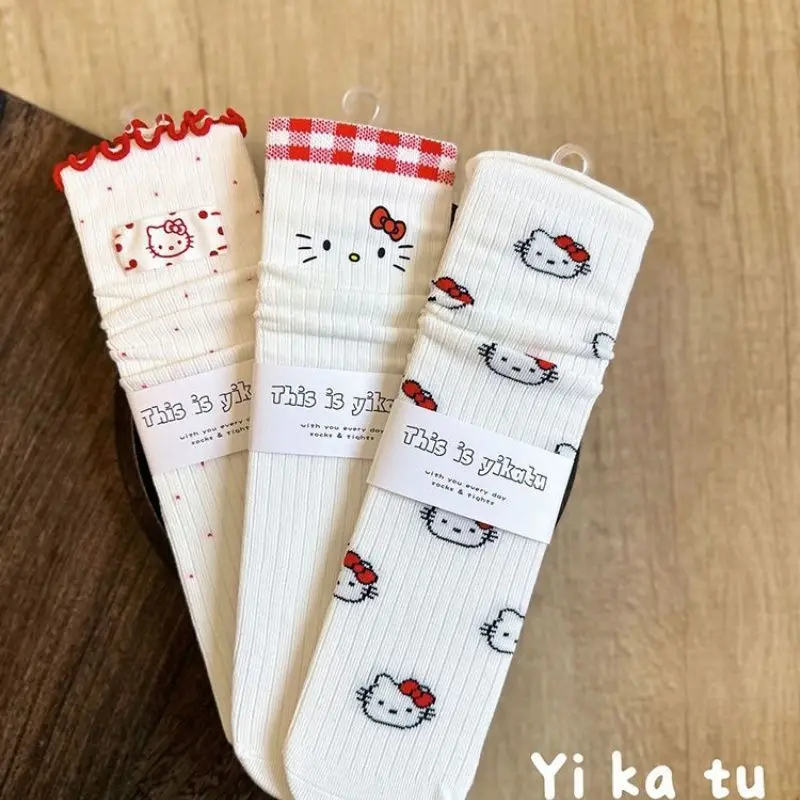 

Новые периферийные устройства в стиле аниме Hello Kitty, милые детские носки, мода для девочек, иностранные чулки, детские высокие носки для детского сада