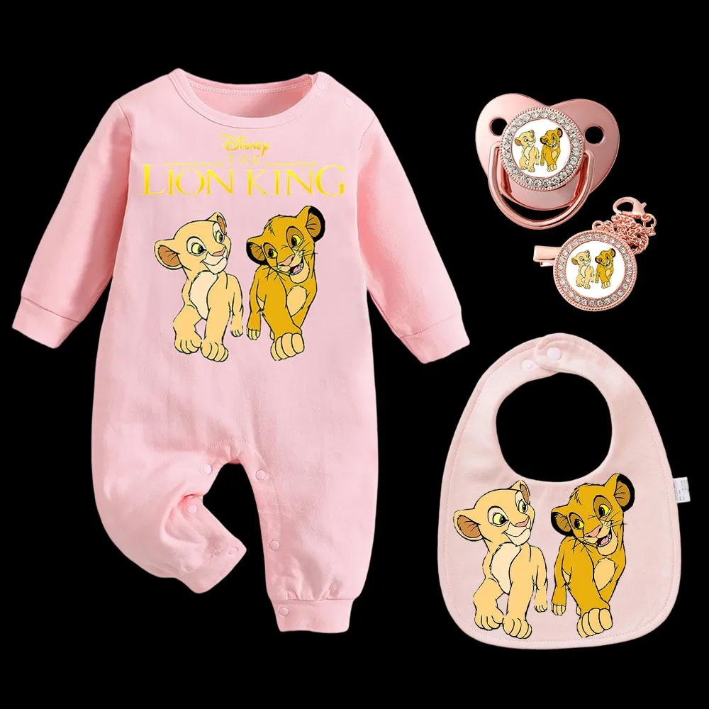 

Soft Cotton Baby Romper with Bib Pacifier Cartoon Stickers Kit for 0-6 Months Newborn