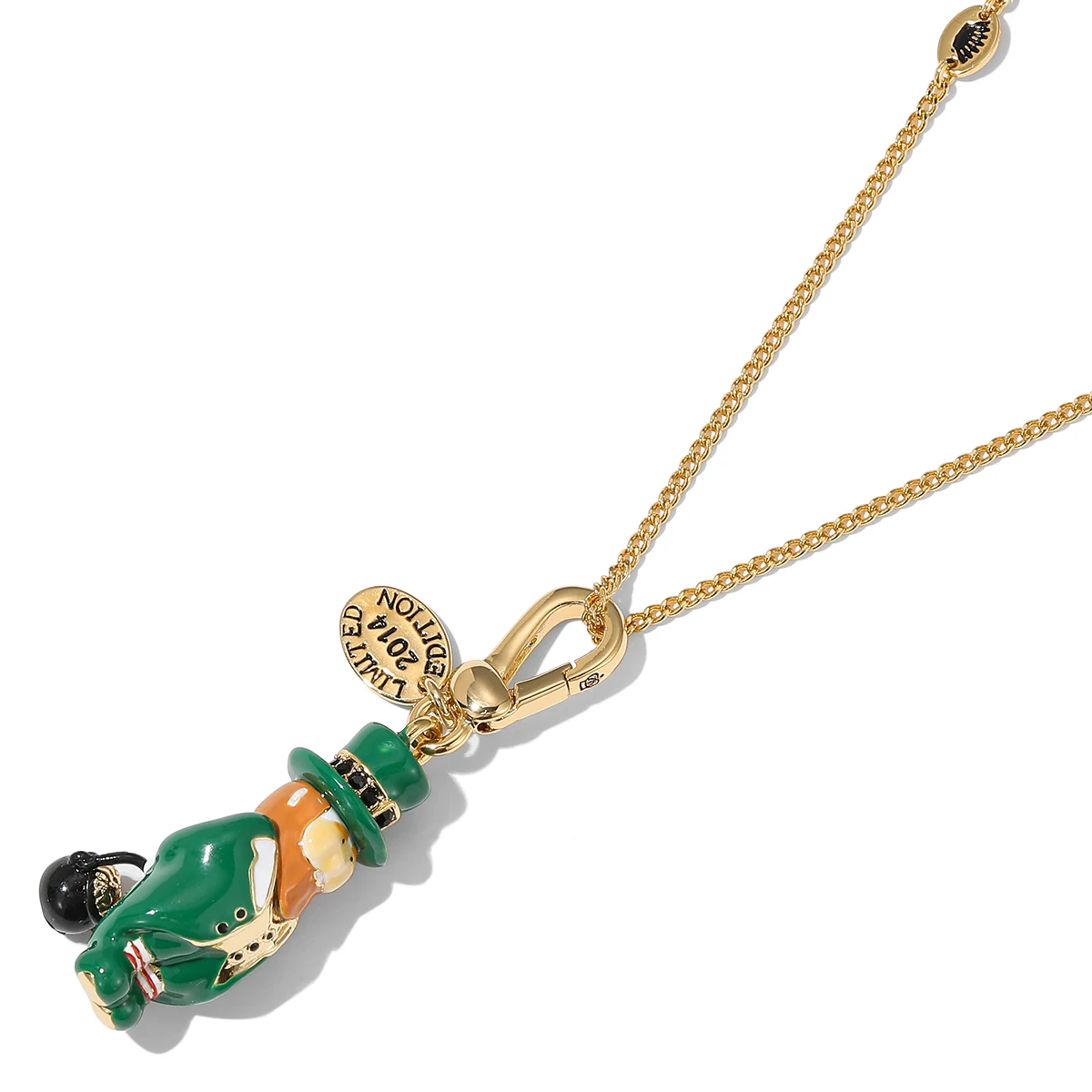 Minority design enamel glaze LEPRECHAUN pendant necklace  fashion green little veteran elves key chain gold -plated jewelry