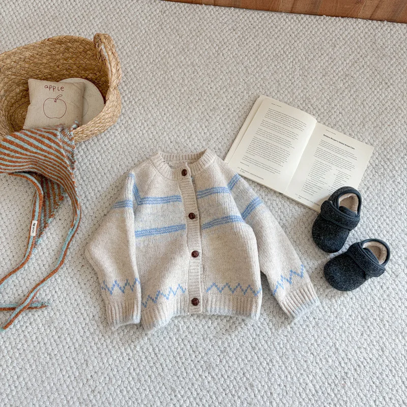 Sweater 2026 Autumn and Winter New Children's Clothing Korean Style Boys and Girls Fashion Retro Thickened Warm Knitwear