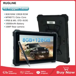 Rugged Tablet,8 inch Android 10 Industrial Outdoor Tablet,8GB+128GB,10000mAh Battery,750nit,1920x1200IPS,IP68 Waterproof Tablet