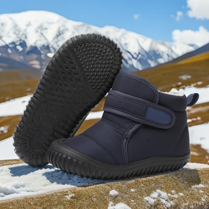 أحذية الثلوج الدافئة المصنوعة من الصوف الشتوي للجنسين للأطفال والأطفال الصغار أحذية قطنية مريحة غير قابلة للانزلاق أحذية المشي في الهواء الطلق