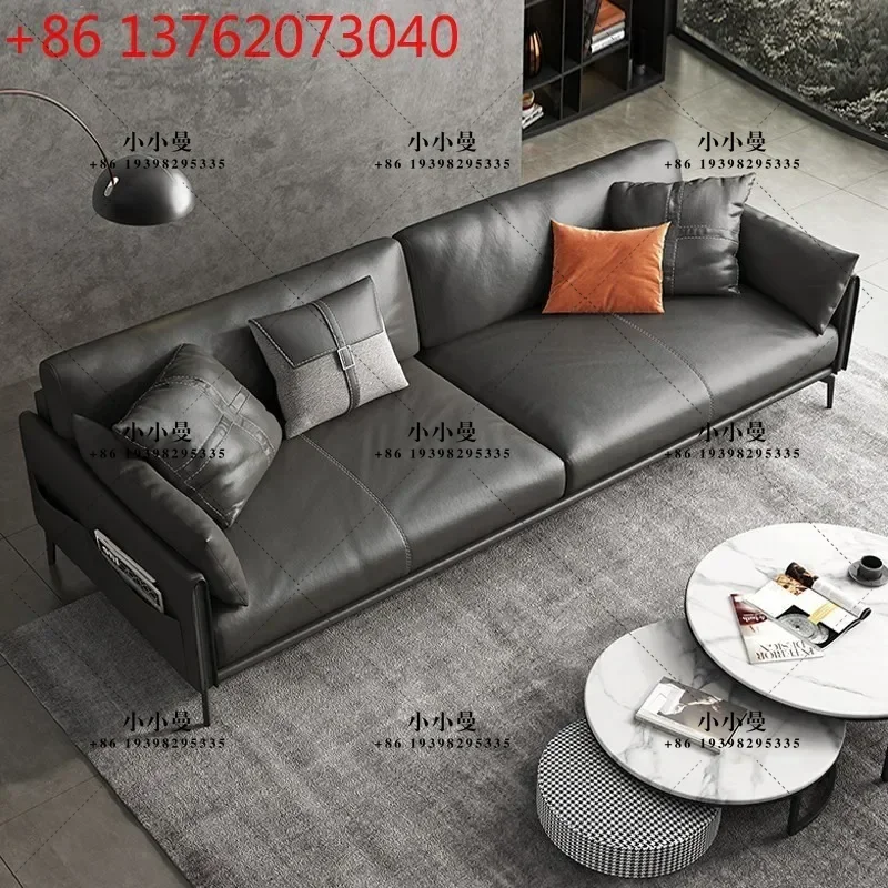 Office sofa coffee table combination simple modern business meeting guest reception leather three people