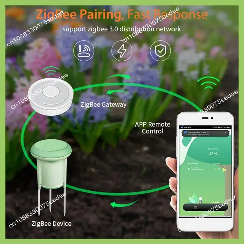 Sensor de solo Y19A Zigbee Graffiti Sensor de solo portátil inteligente Sensor de temperatura e umidade
