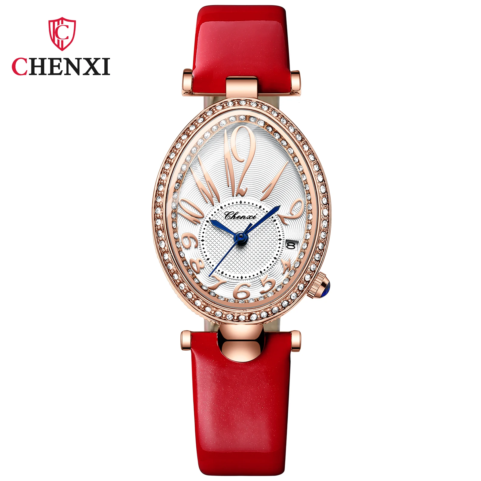 CHENXI New Luxury Fashion Watch For Women Leather Band Diamond Waterproof Date Quartz women Watch Ladies Wristwatch Dress Clock