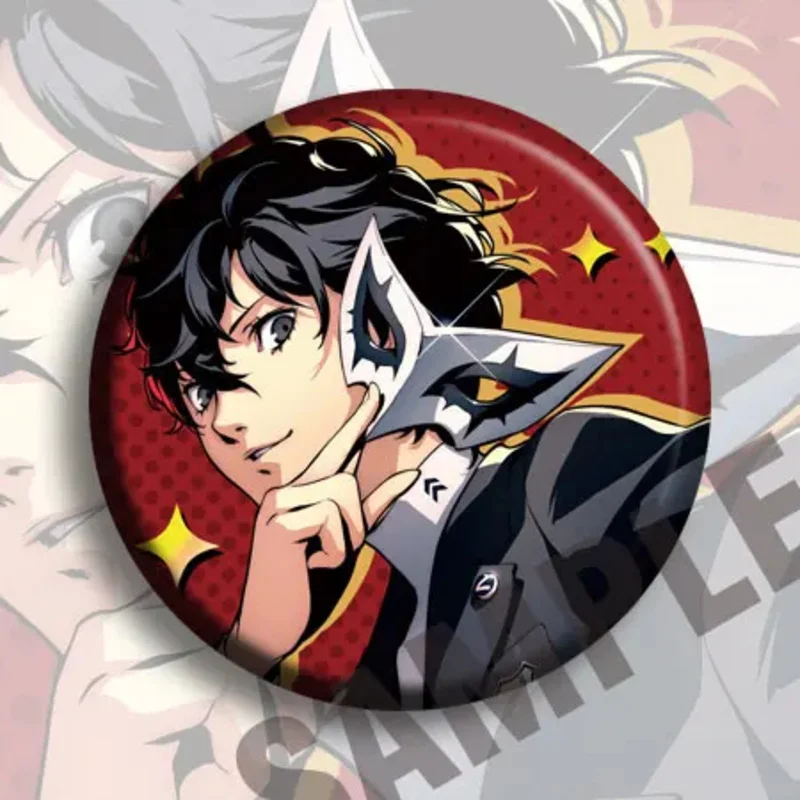 Persona 5 Anime Badge P5 Joker Ryuji Sakamoto Anne Morgana Yusuke Makoto Futaba Haru Goro Akechi Circle Metal Badge Brooch Pins