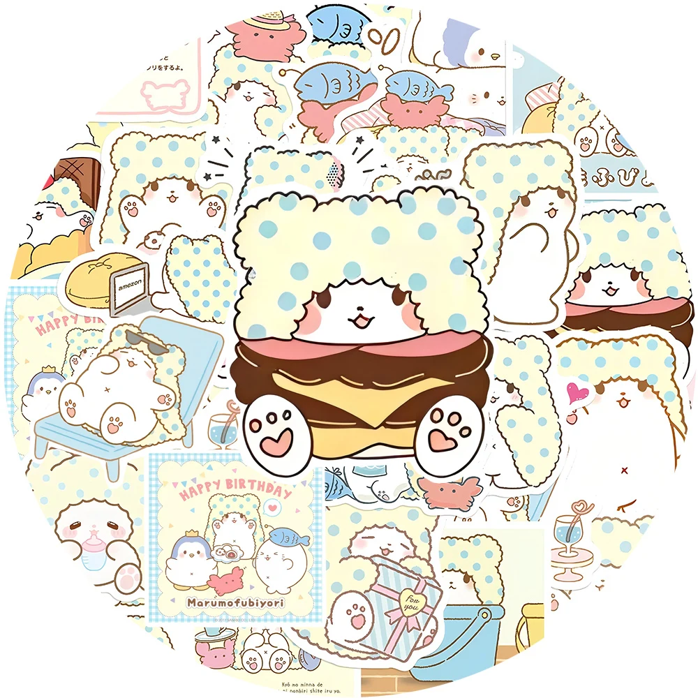 

10/30/50pcs Cute Marumofubiyori Stickers Cartoon Sanrio Decoration Decals DIY Stationery Phone Motorcycle Anime Sticker Kid Toys