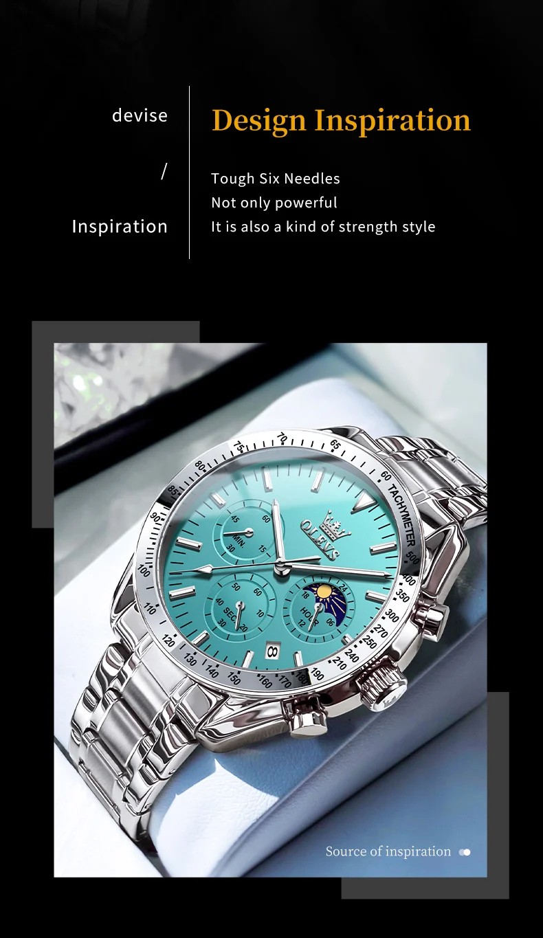 OLEVS Original Luxury Brand Watch Men 2024 NEW Multifunctional Chronograph Waterproof Luminous Trend Men's Wristwatches